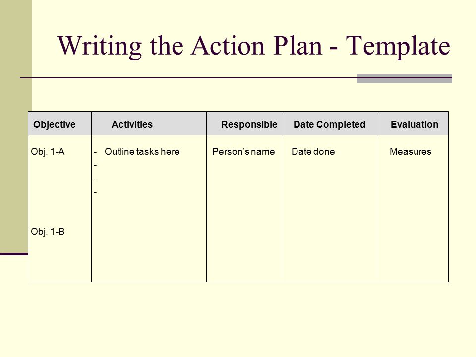 How to write a detailed plan of action